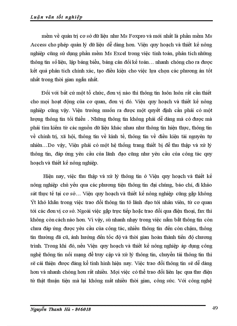 image for page Ứng dụng công nghệ thông tin trong công tác văn phòng của Viện quy hoạch và thiết kế nông nghiệp
