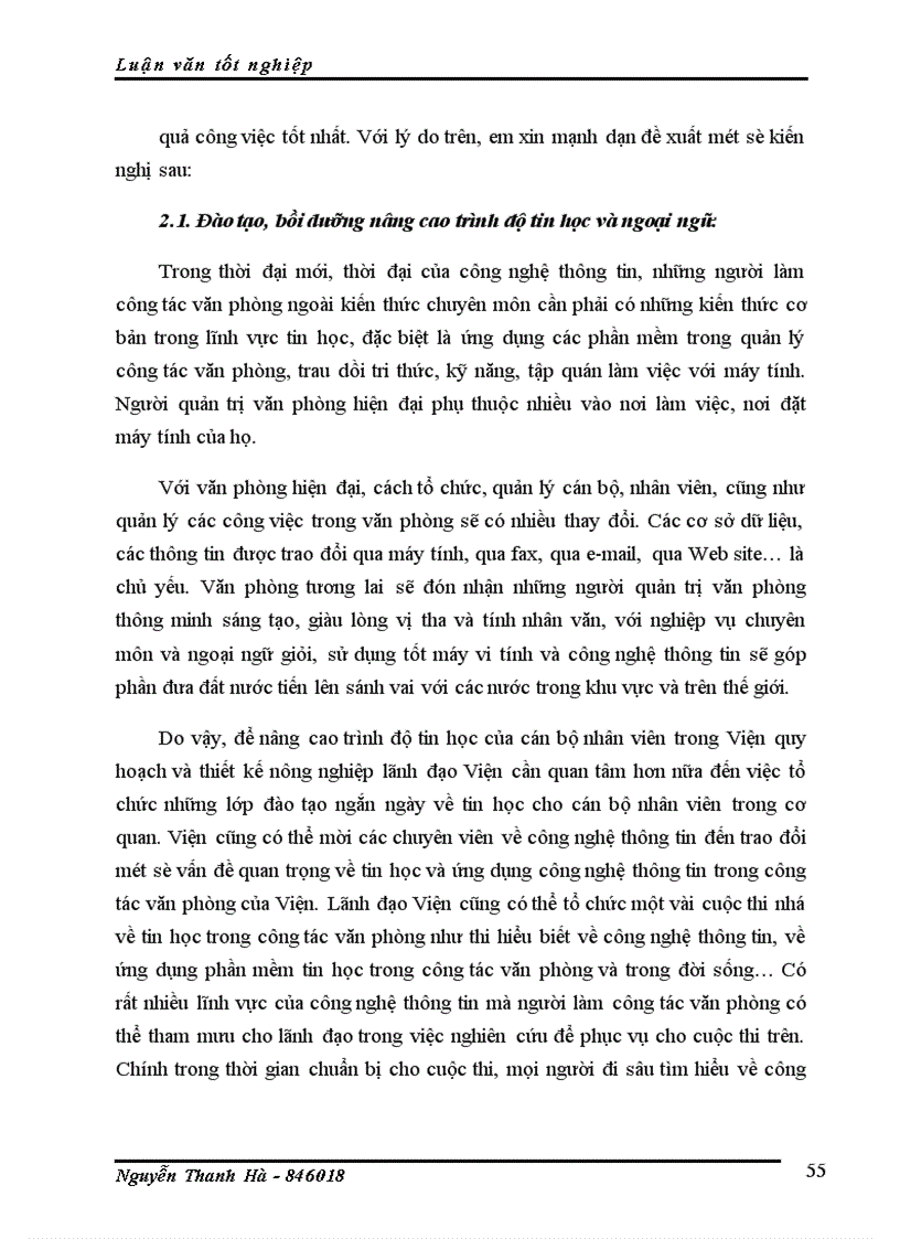 image for page Ứng dụng công nghệ thông tin trong công tác văn phòng của Viện quy hoạch và thiết kế nông nghiệp
