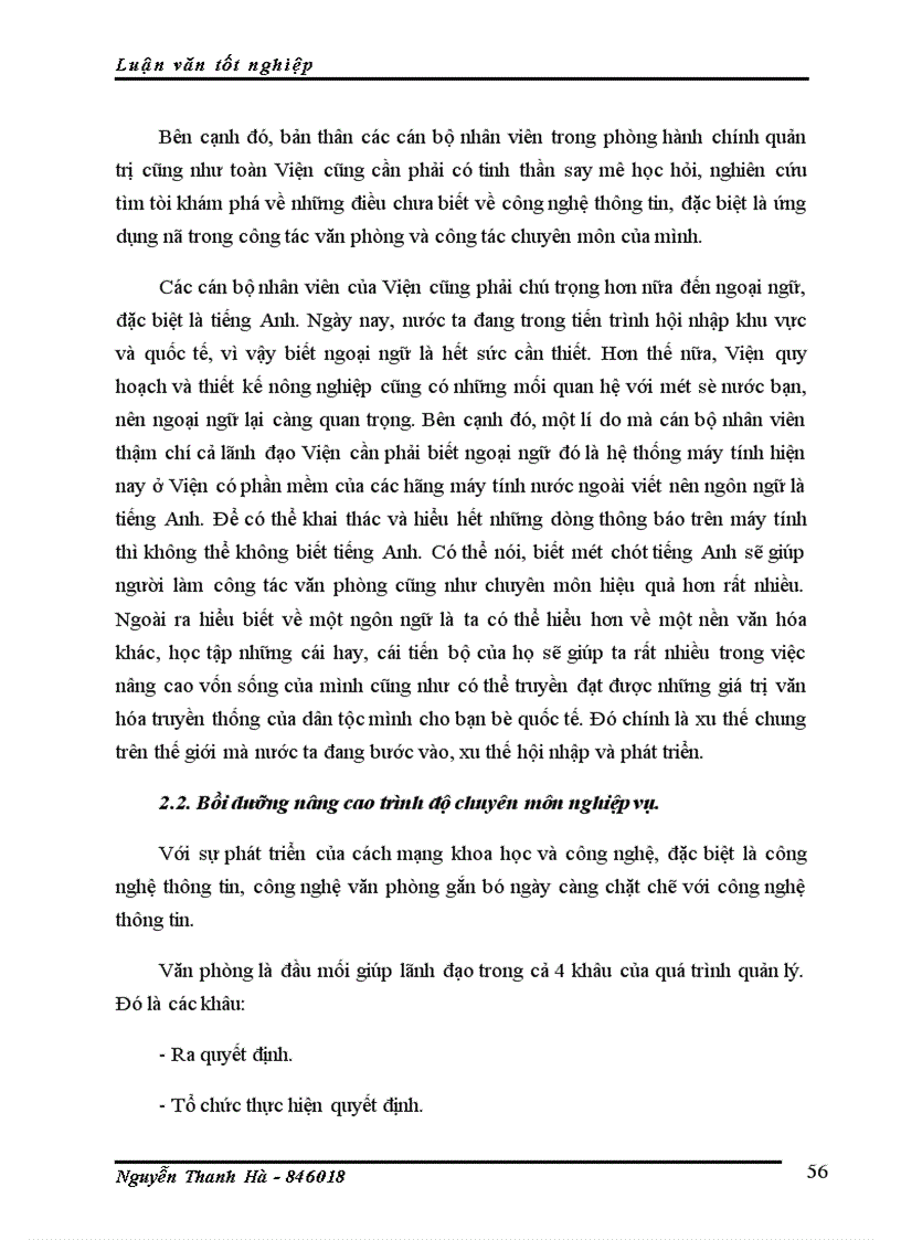 image for page Ứng dụng công nghệ thông tin trong công tác văn phòng của Viện quy hoạch và thiết kế nông nghiệp