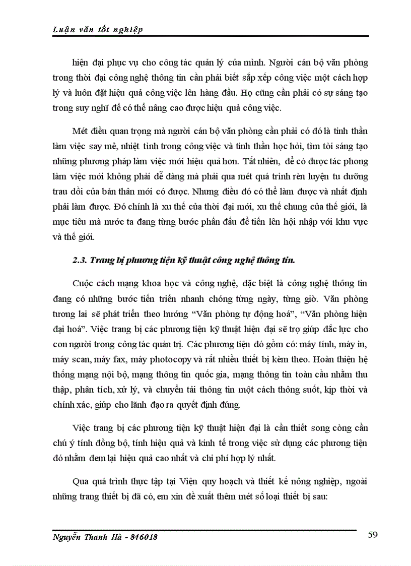 image for page Ứng dụng công nghệ thông tin trong công tác văn phòng của Viện quy hoạch và thiết kế nông nghiệp