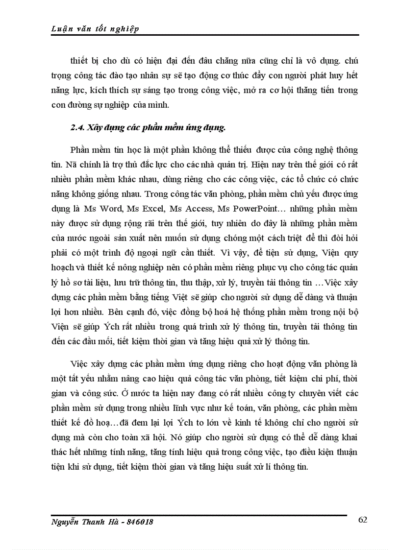image for page Ứng dụng công nghệ thông tin trong công tác văn phòng của Viện quy hoạch và thiết kế nông nghiệp