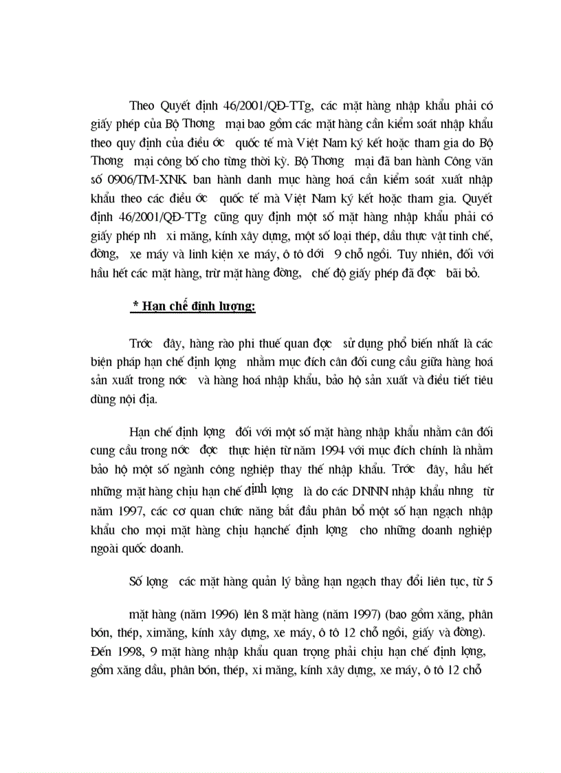 image for page Lí luận vế rào cản phi thuế quan trong chính sách thương mại quốc tế