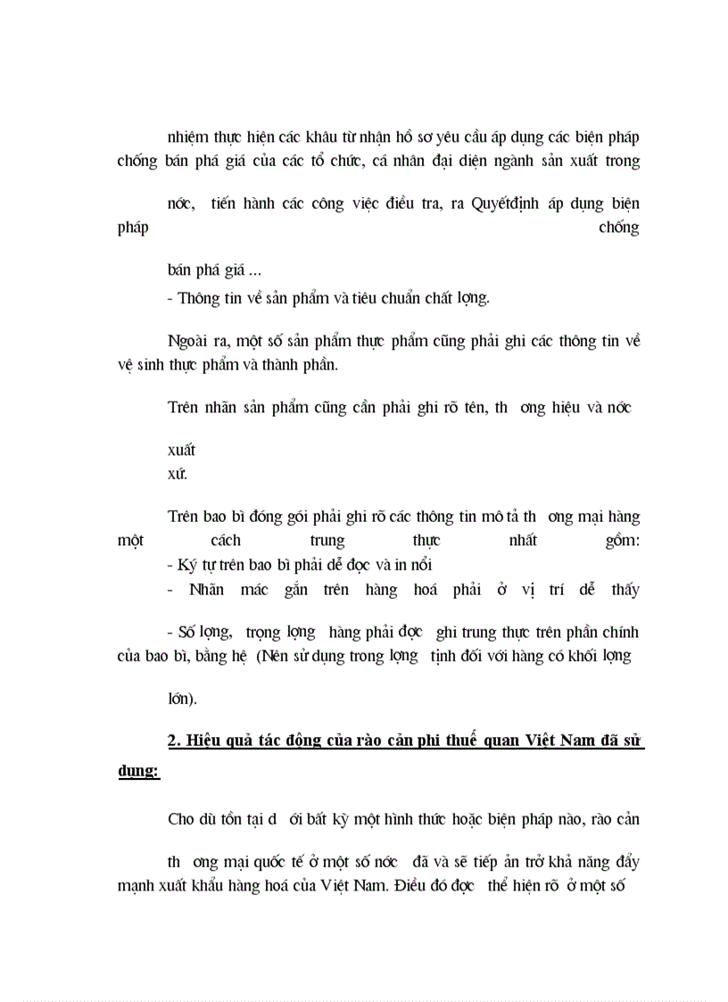 image for page Lí luận vế rào cản phi thuế quan trong chính sách thương mại quốc tế