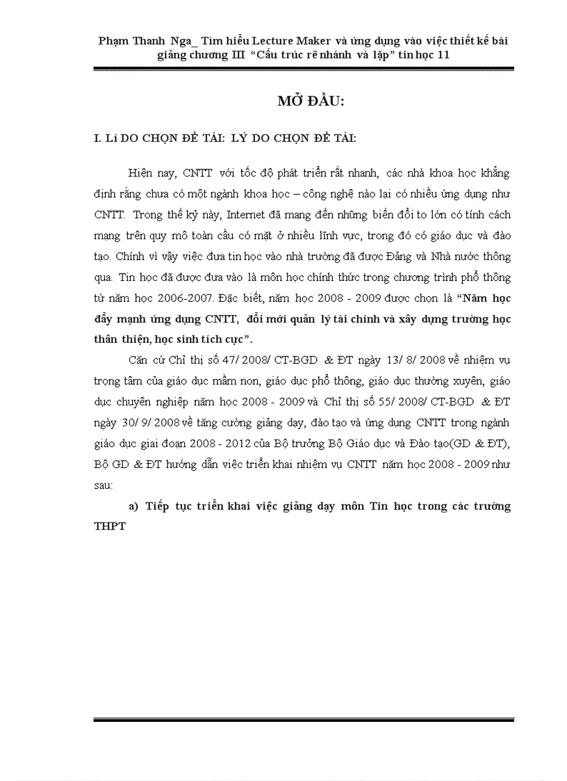 image for page Tìm hiểu lecture maker và ứng dụng vào việc thiết kế bài giảng chương iii “cấu trúc rẽ nhánh và lặp” tin học 11 trường thpt