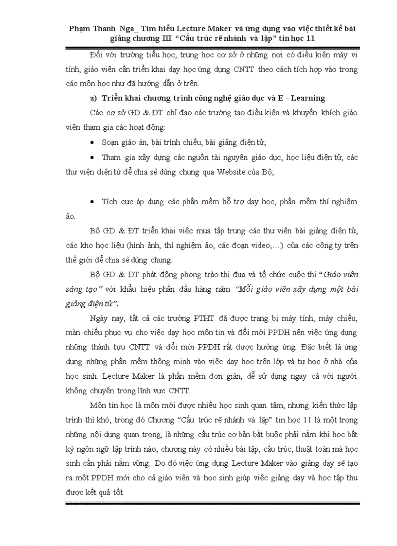 image for page Tìm hiểu lecture maker và ứng dụng vào việc thiết kế bài giảng chương iii “cấu trúc rẽ nhánh và lặp” tin học 11 trường thpt