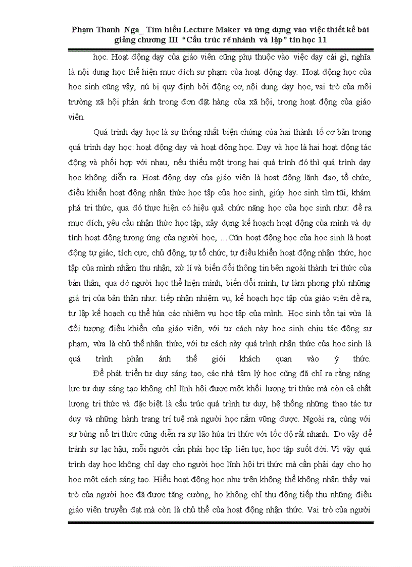 image for page Tìm hiểu lecture maker và ứng dụng vào việc thiết kế bài giảng chương iii “cấu trúc rẽ nhánh và lặp” tin học 11 trường thpt