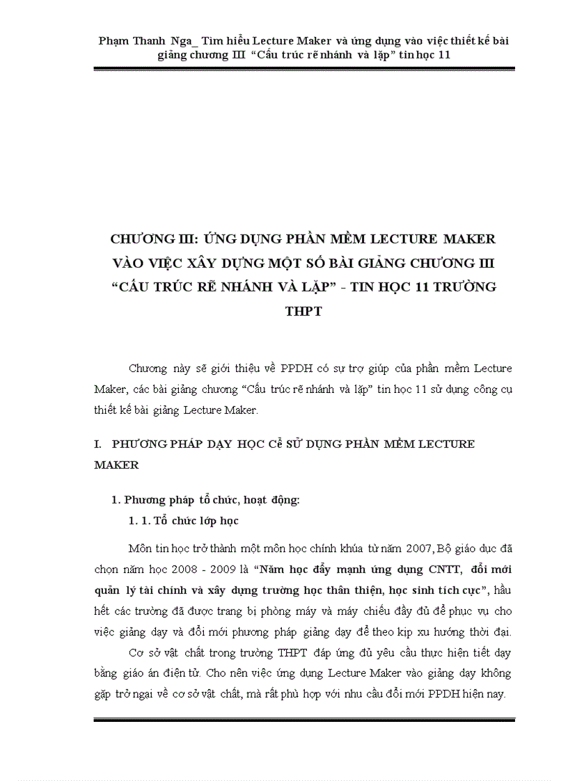 image for page Tìm hiểu lecture maker và ứng dụng vào việc thiết kế bài giảng chương iii “cấu trúc rẽ nhánh và lặp” tin học 11 trường thpt
