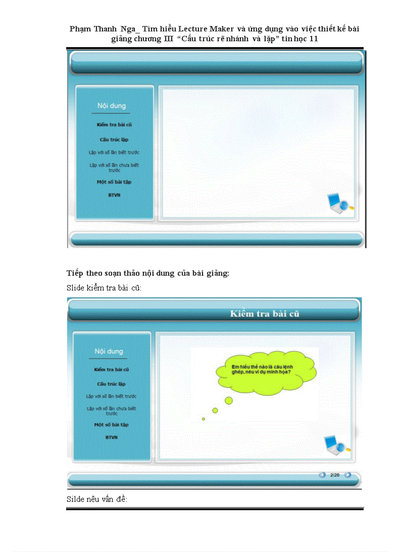 image for page Tìm hiểu lecture maker và ứng dụng vào việc thiết kế bài giảng chương iii “cấu trúc rẽ nhánh và lặp” tin học 11 trường thpt