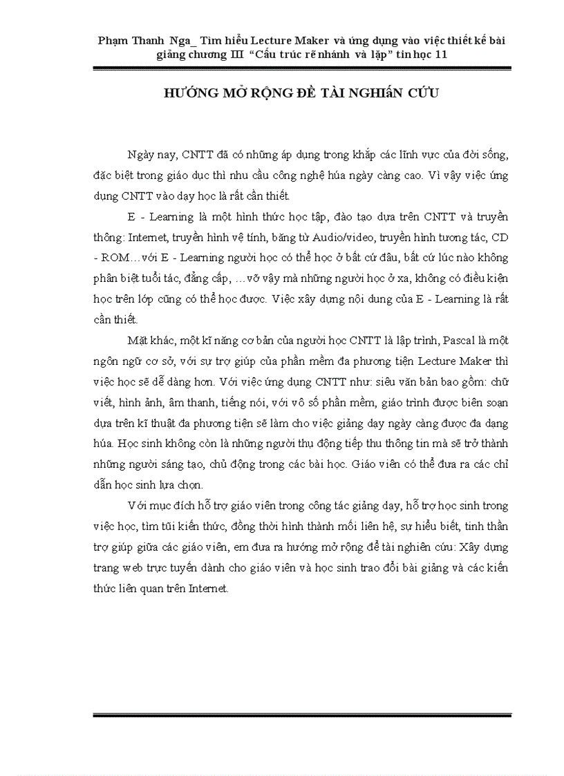 image for page Tìm hiểu lecture maker và ứng dụng vào việc thiết kế bài giảng chương iii “cấu trúc rẽ nhánh và lặp” tin học 11 trường thpt