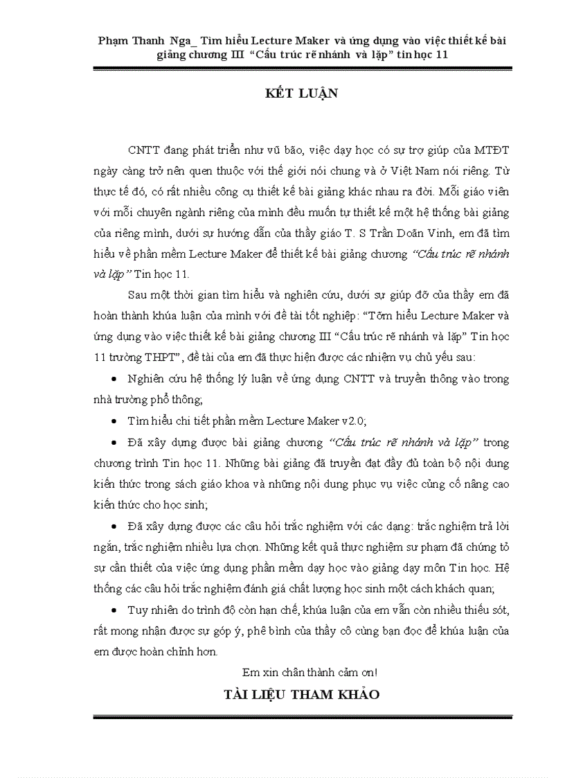 image for page Tìm hiểu lecture maker và ứng dụng vào việc thiết kế bài giảng chương iii “cấu trúc rẽ nhánh và lặp” tin học 11 trường thpt