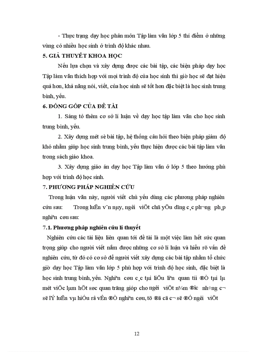 image for page Tổ chức dạy học Tập làm văn lớp 5 phù hợp trình độ học sinh