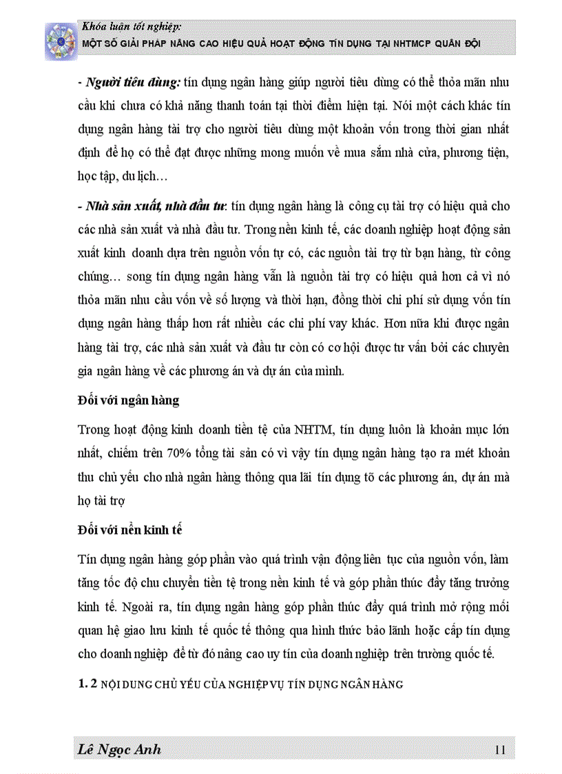image for page Một số giải pháp Nâng cao hiệu quả hoạt động tín dụng tại NHTMCP Quân Đội