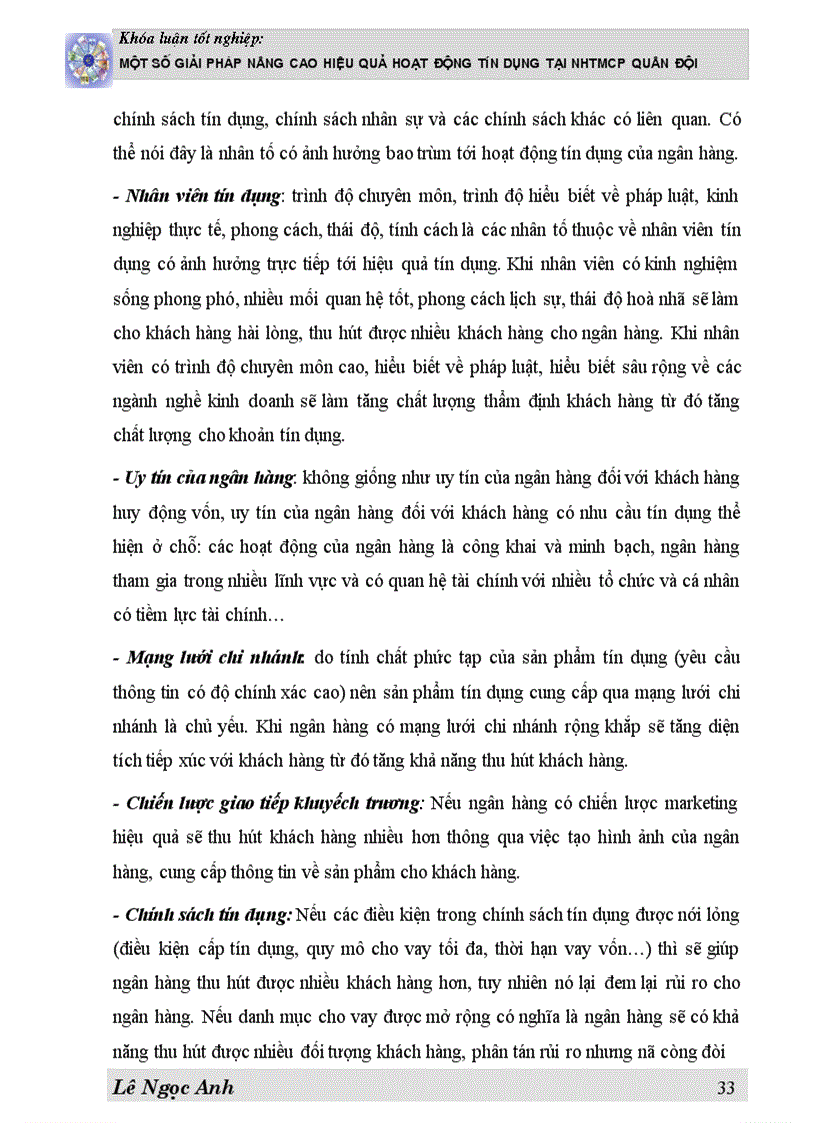 image for page Một số giải pháp Nâng cao hiệu quả hoạt động tín dụng tại NHTMCP Quân Đội