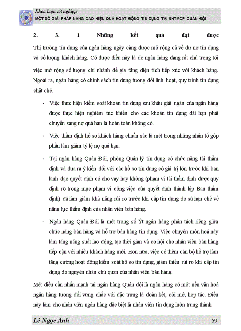 image for page Một số giải pháp Nâng cao hiệu quả hoạt động tín dụng tại NHTMCP Quân Đội