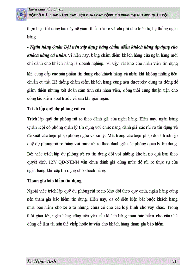 image for page Một số giải pháp Nâng cao hiệu quả hoạt động tín dụng tại NHTMCP Quân Đội