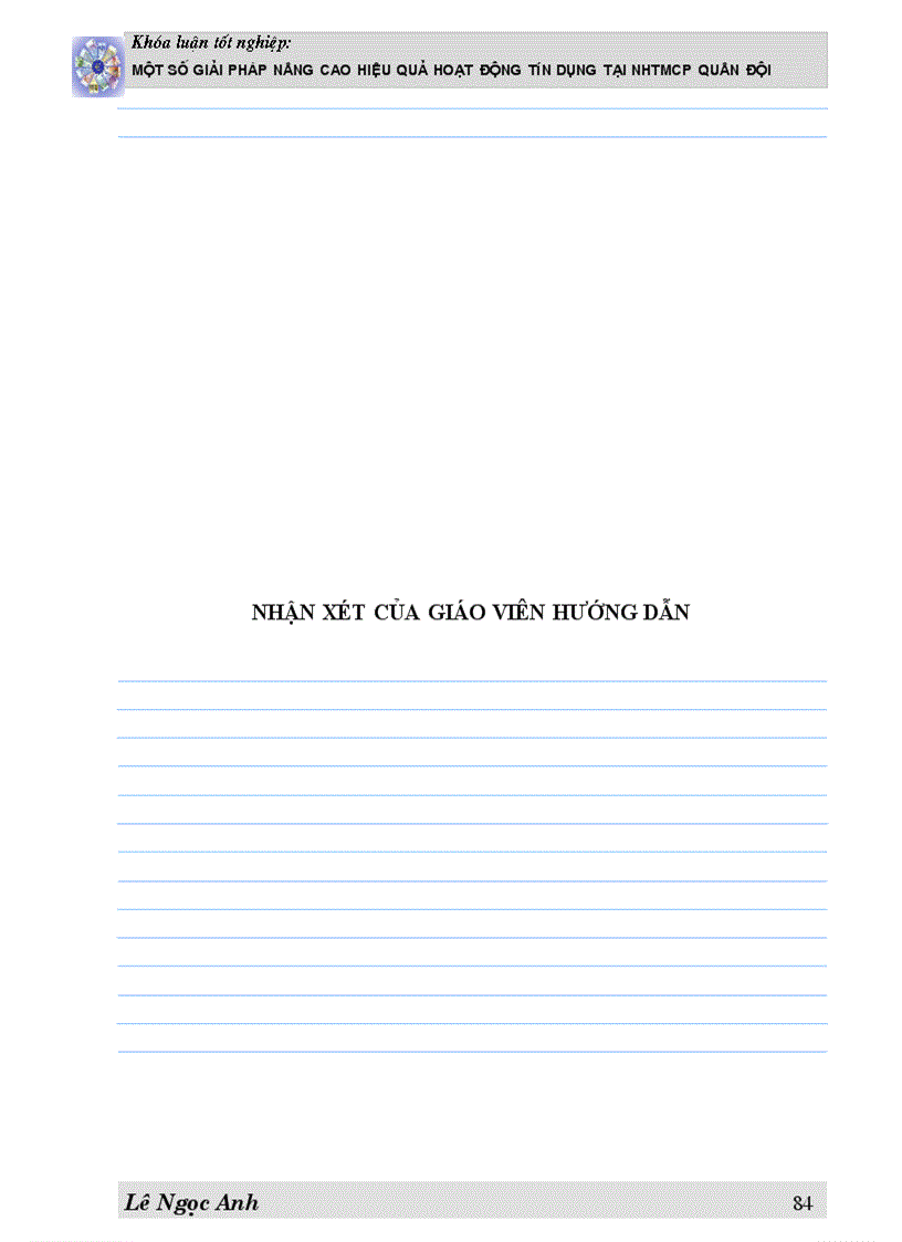 image for page Một số giải pháp Nâng cao hiệu quả hoạt động tín dụng tại NHTMCP Quân Đội