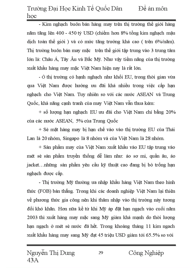 image for page Khả năng cạnh tranh của hàng may mặc trong bối cảnh tự do hoá thương mại