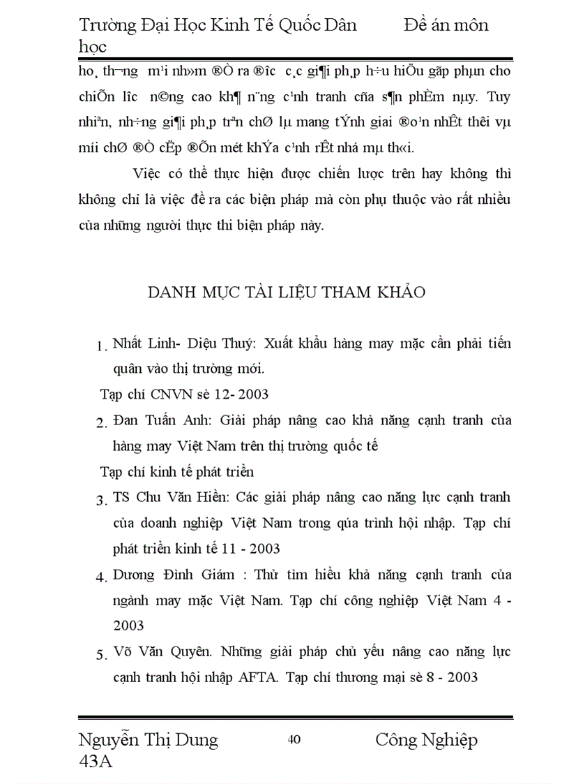 image for page Khả năng cạnh tranh của hàng may mặc trong bối cảnh tự do hoá thương mại