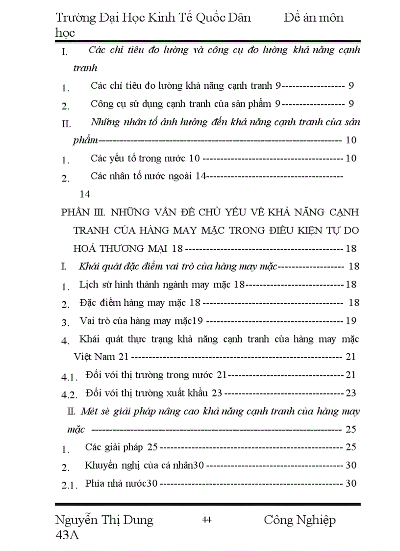 image for page Khả năng cạnh tranh của hàng may mặc trong bối cảnh tự do hoá thương mại