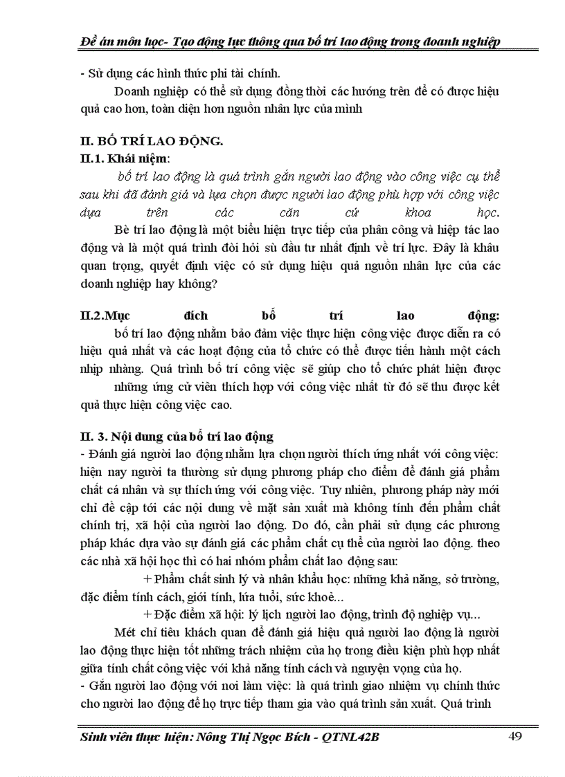 image for page Lợi ích của việc bố trí lao động hợp lý tới việc tạo động lực lao động nên ở phần này chỉ nêu ra một số ý chính
