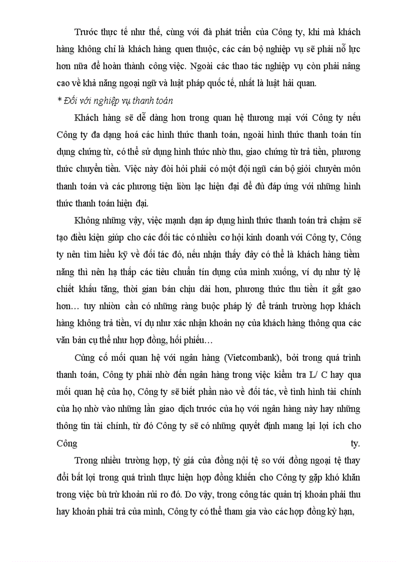 image for page Phân tích thực trạng và kiến nghị một số giải pháp hoàn thiện nghiệp vụ thực hiện hợp đồng xuất khẩu tại Công ty dệt len Mùa Đông