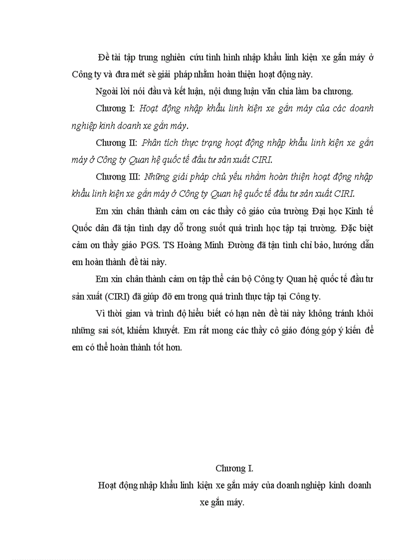 image for page Nhập khẩu linh kiện lắp ráp xe gắn máy của công ty Quan hệ quốc tế đầu tư sản xuất- Thực trạng và giải pháp
