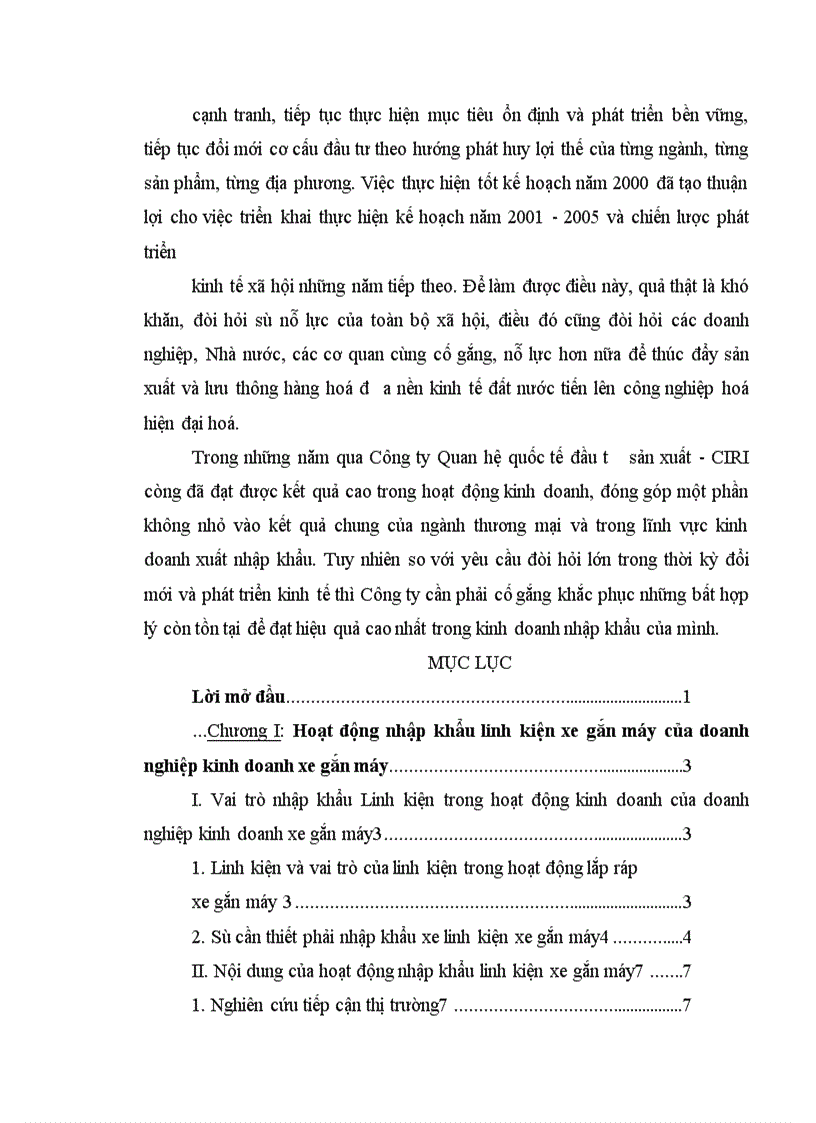 image for page Nhập khẩu linh kiện lắp ráp xe gắn máy của công ty Quan hệ quốc tế đầu tư sản xuất- Thực trạng và giải pháp