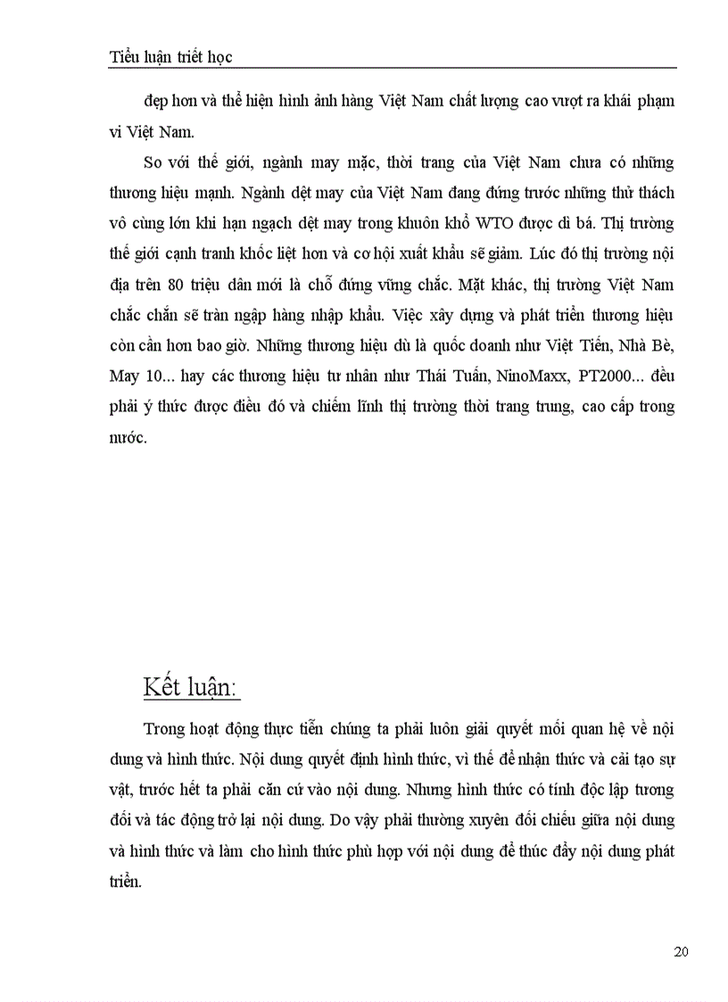 image for page Cặp phạm trù nội dung - hình thức và việc vận dụng nó vào phát triển sản phẩm may mặc, thời trang trên thị trường Việt Nam hiện nay