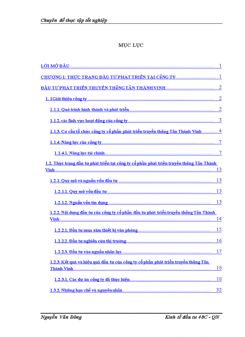 image for page Hoạt dộng đầu tư pghát triển truyền thông tại công ty cổ phần đâu tư phát triển truyền thông Tân Thành Vinh - Thực trạng và giải pháp