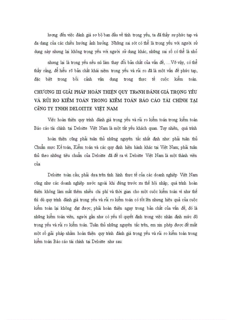 image for page Quy trình đánh giá trọng yếu và rủi ro kiểm toán trong kiểm toán Báo cáo tài chính tại Công ty TNHH Deloitte Việt Nam