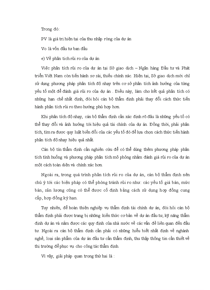 image for page Nâng cao chất lượng thẩm định tài chính dự án xin vay vốn tại Sở giao dịch Ngân hàng Đầu tư và Phát triển Việt Nam.