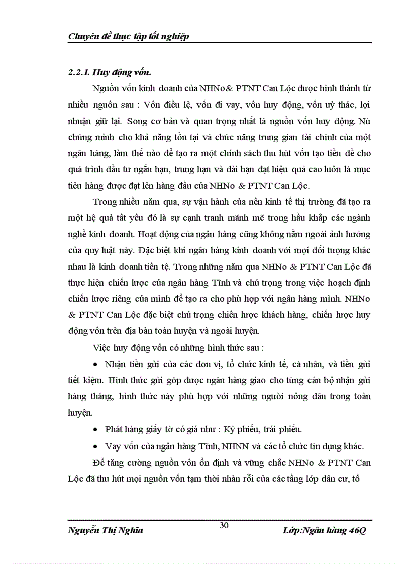 image for page Giải phát nâng cao chất lượng tín dụng trung và dài hạn tại NHNo&PTNT Huyện Can Lộc