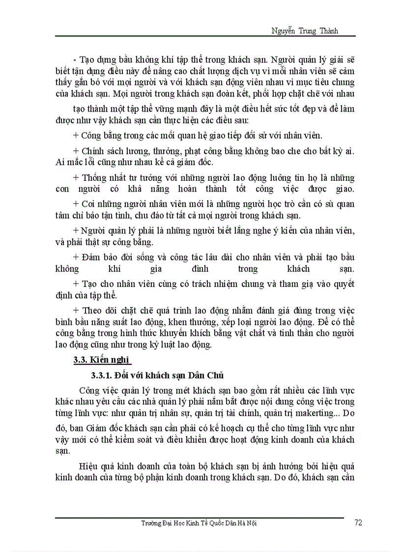 image for page Hoàn thiện công tác quản lý và sử dụng nhân lực tại khách sạn Dân Chủ