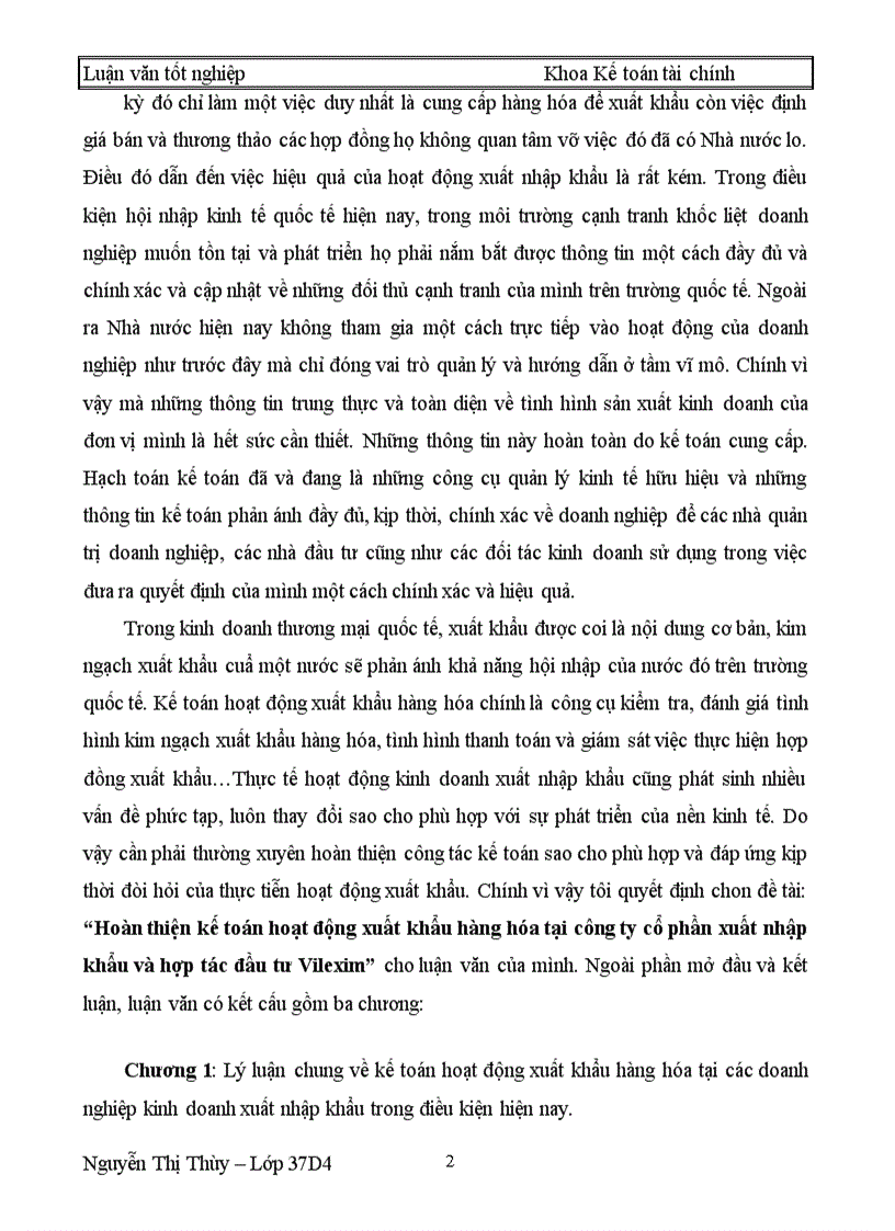 image for page Hoàn thiện kế toán hoạt động xuất khẩu hàng hóa tại công ty cổ phần xuất nhập khẩu và hợp tác đầu tư Vilexim