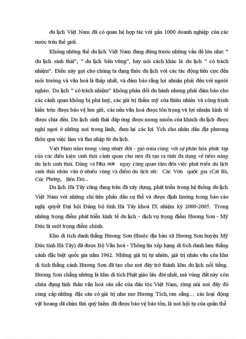 image for page Nghiên cứu tiềm năng tài nguyên phát triển du lịch ở Hương Sơn - Mĩ Đức - Hà Tây