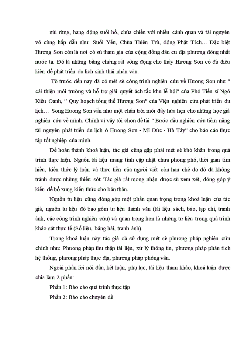 image for page Nghiên cứu tiềm năng tài nguyên phát triển du lịch ở Hương Sơn - Mĩ Đức - Hà Tây