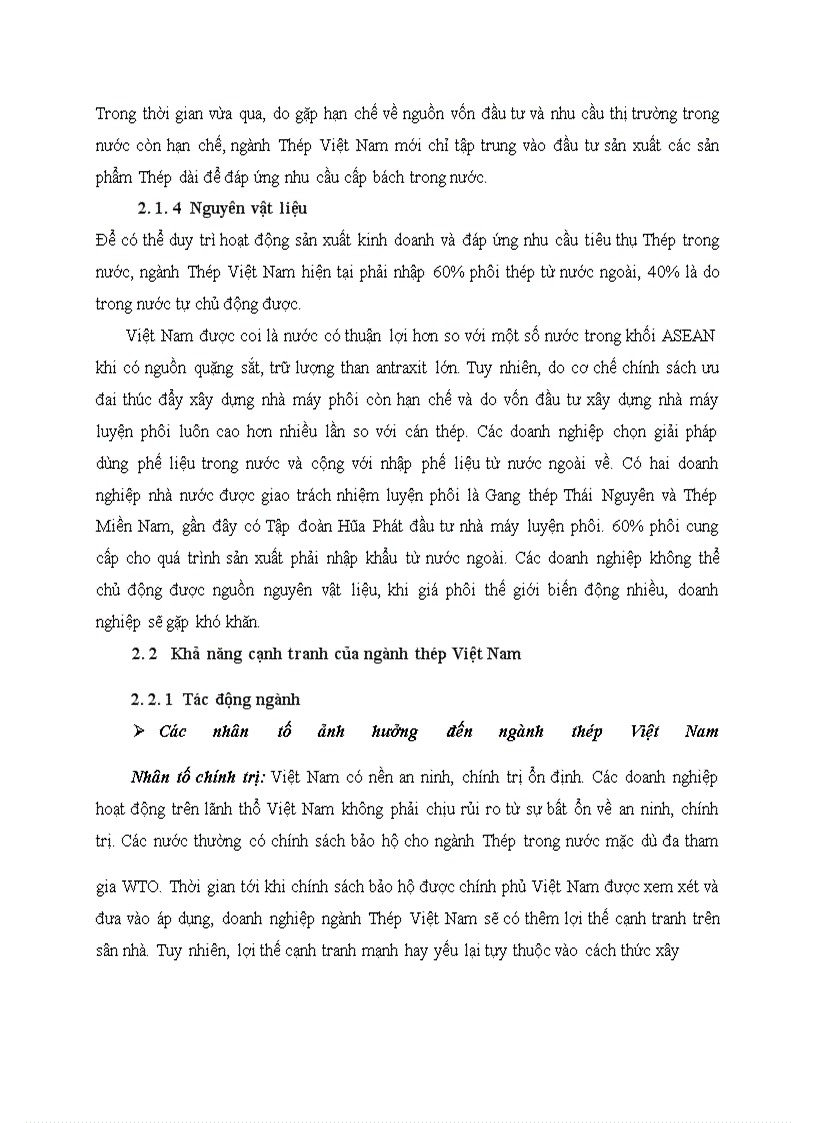 image for page Nâng cao khả năng cạnh tranh của ngành thép nước ta trong qúa trình hội nhập khu vực và quốc tế