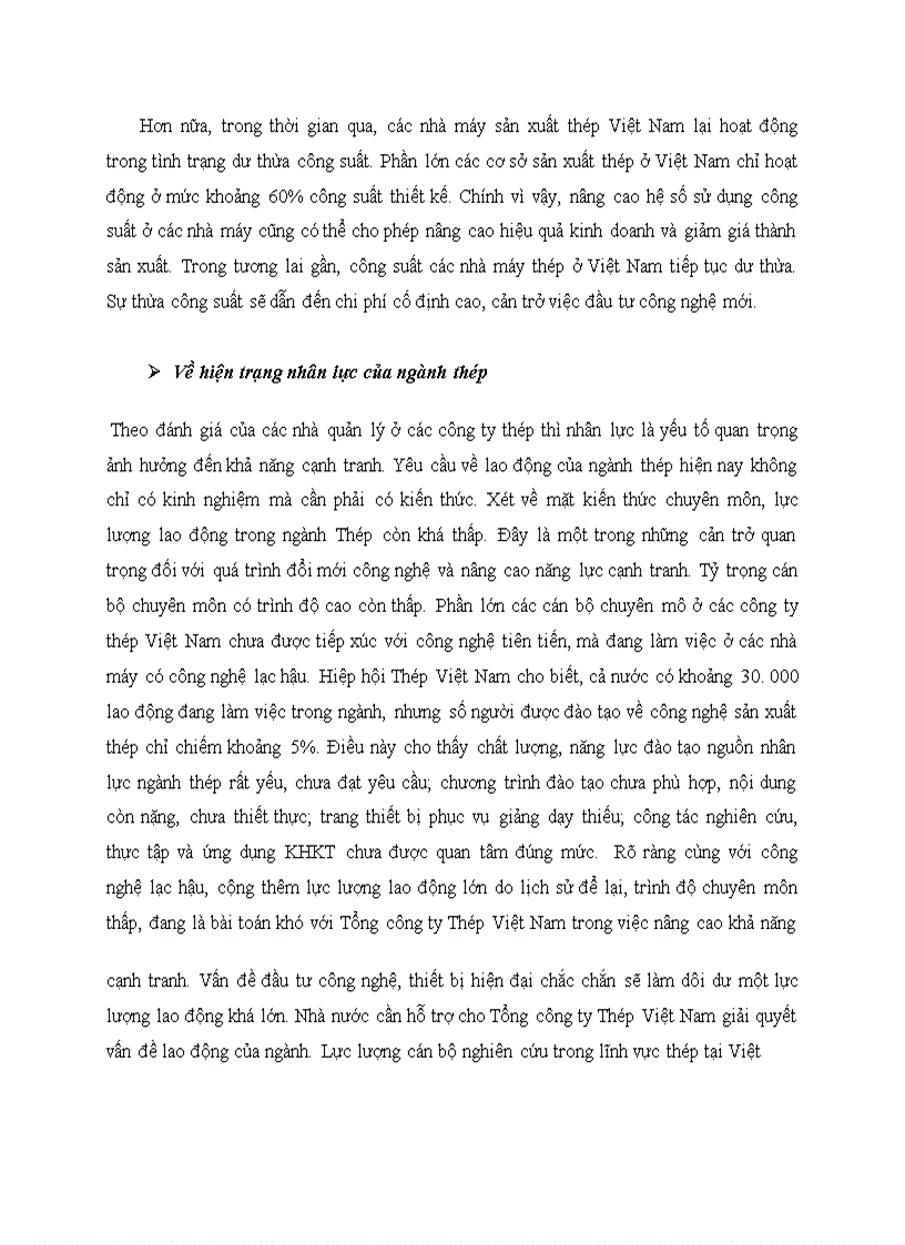 image for page Nâng cao khả năng cạnh tranh của ngành thép nước ta trong qúa trình hội nhập khu vực và quốc tế
