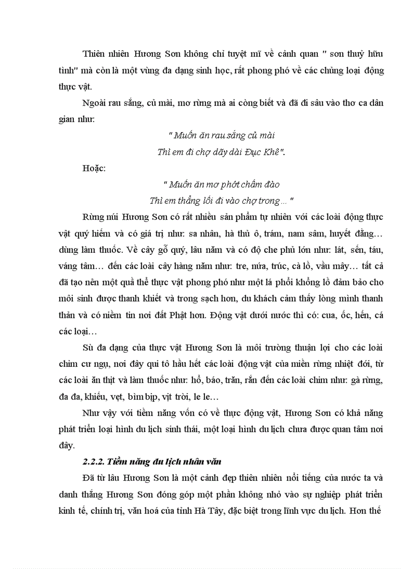 image for page Bước đầu nghiên cứu tiềm năng tài nguyên phát triển du lịch ở Hương Sơn - Mĩ Đức - Hà Tây