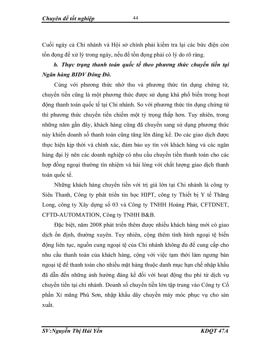 image for page Giải pháp nhằm hoàn thiện hoạt động thanh toán quốc tế tại Ngân hàng BIDV chi nhánh Đông Đô