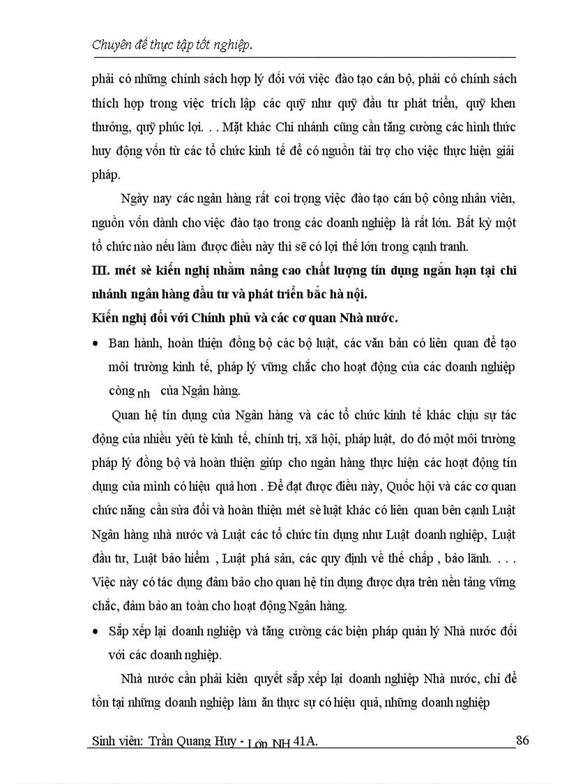image for page Một số giải pháp nhằm nâng cao chât lượng tín dụng ngắn hạn tại Chi nhánh Ngân hàng Đầu tư & Phát triển Bắc Hà nội