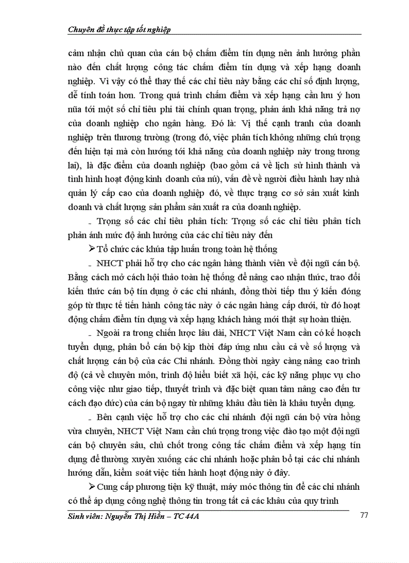 image for page Giải pháp hoàn thiện hoạt động chấm điểm tín dụng và xếp hạng doanh nghiệp vay vốn tại Ngân hàng Công Thương khu vực Chương Dương