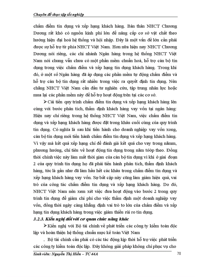 image for page Giải pháp hoàn thiện hoạt động chấm điểm tín dụng và xếp hạng doanh nghiệp vay vốn tại Ngân hàng Công Thương khu vực Chương Dương