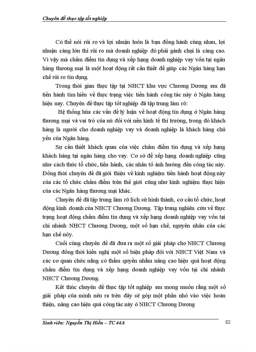 image for page Giải pháp hoàn thiện hoạt động chấm điểm tín dụng và xếp hạng doanh nghiệp vay vốn tại Ngân hàng Công Thương khu vực Chương Dương