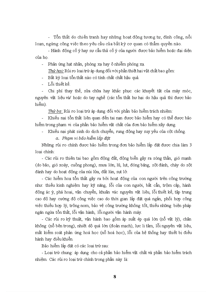 image for page Quá trình thực hiện tái bảo hiểm xây dựng lắp đặt tại Tổng công ty cổ phần tái bảo hiểm quốc gia Việt Nam giai đoạn 2005 - 2009
