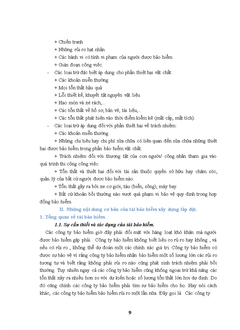 image for page Quá trình thực hiện tái bảo hiểm xây dựng lắp đặt tại Tổng công ty cổ phần tái bảo hiểm quốc gia Việt Nam giai đoạn 2005 - 2009