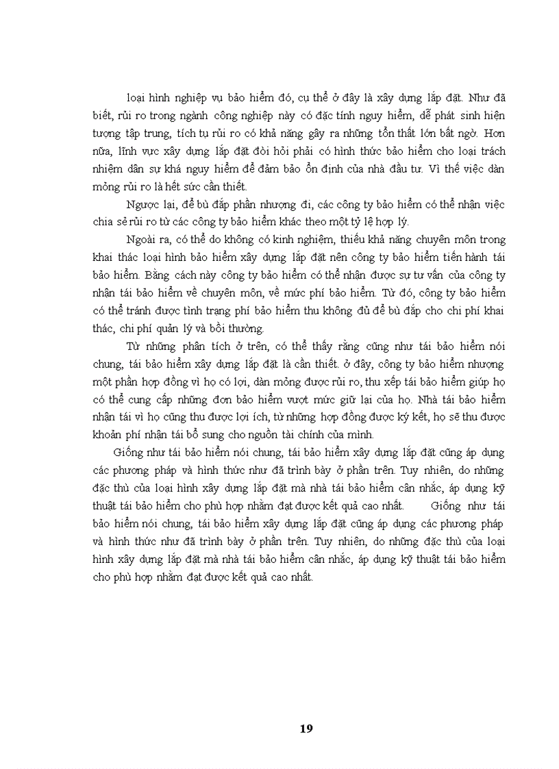 image for page Quá trình thực hiện tái bảo hiểm xây dựng lắp đặt tại Tổng công ty cổ phần tái bảo hiểm quốc gia Việt Nam giai đoạn 2005 - 2009