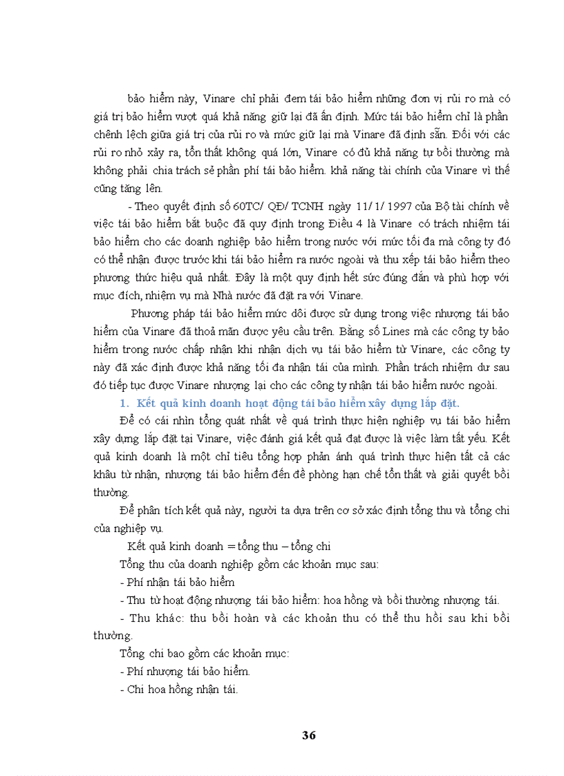 image for page Quá trình thực hiện tái bảo hiểm xây dựng lắp đặt tại Tổng công ty cổ phần tái bảo hiểm quốc gia Việt Nam giai đoạn 2005 - 2009