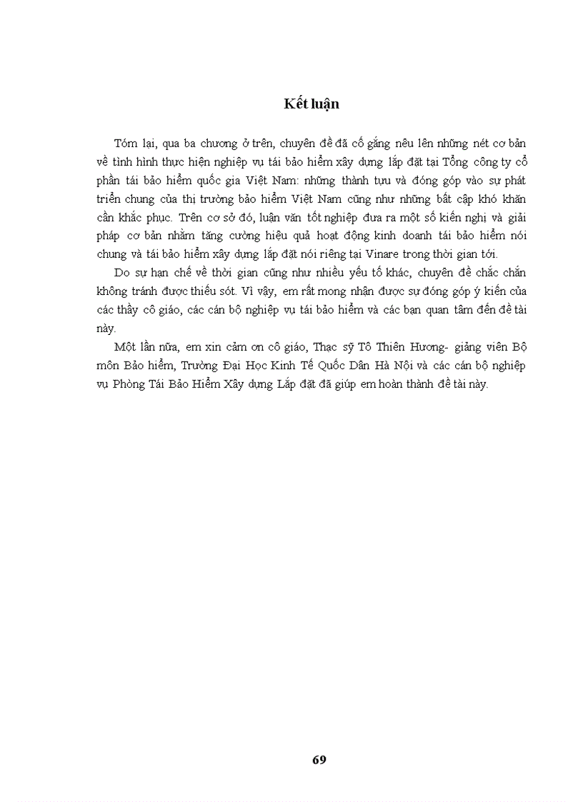 image for page Quá trình thực hiện tái bảo hiểm xây dựng lắp đặt tại Tổng công ty cổ phần tái bảo hiểm quốc gia Việt Nam giai đoạn 2005 - 2009