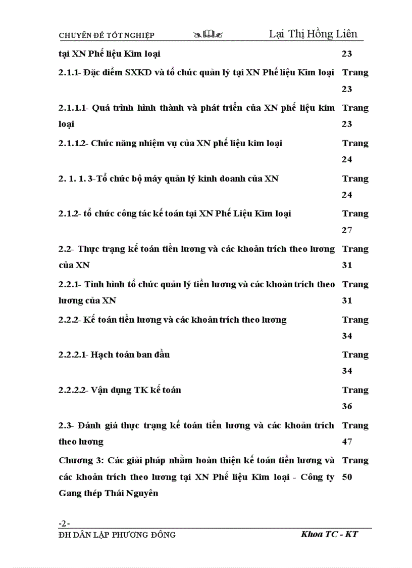 image for page Kế toán tiền lương và các khoản trích theo lương tại Xí Nghiệp Phế liệu Kim loại – Công ty Gang thép Thái Nguyên